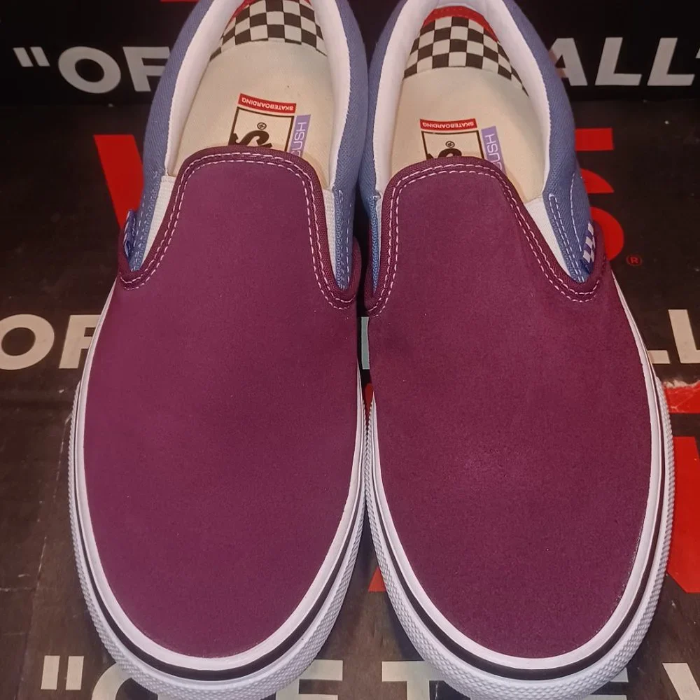 Vans Men's 8.5/Women's 10 Skate Slip On Moonlight Blue/Mauve Wine VN0A5FCAAPO